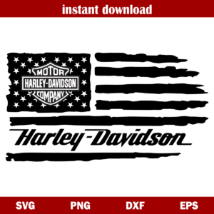 US Flag Harley Davidson Flag SVG