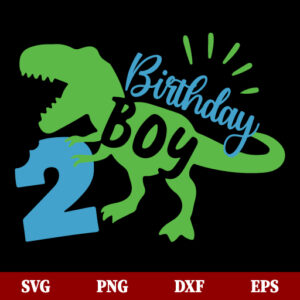 Two Rex Dinosaur Birthday SVG