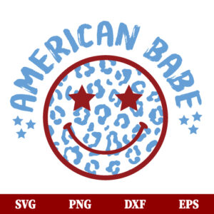 SVG American Babe Smiley Face SVG