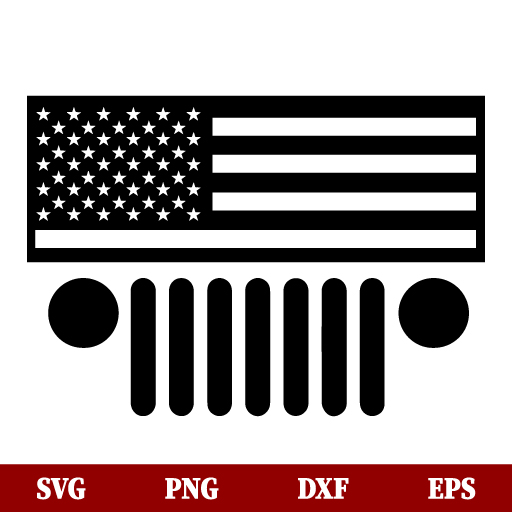 American Flag Jeep Grill SVG