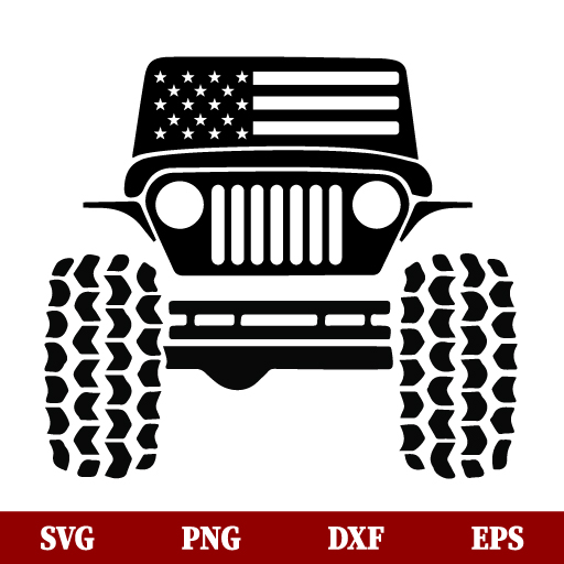 US Jeep Flag SVG, US SVG, American Flag SVG, Jeep SVG