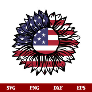 Patriotic Sunflower SVG