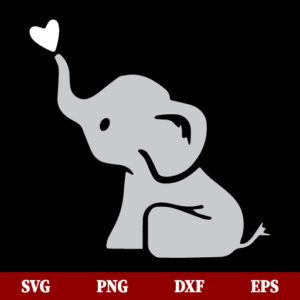Baby Elephant Heart SVG