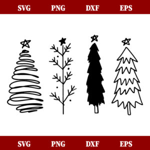 Christmas Doodle Tree SVG