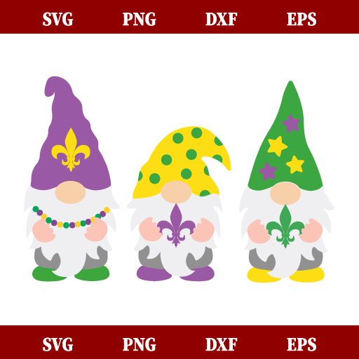 Mardi Gras Gnomes SVG
