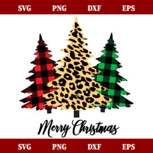 Christmas Tree Buffalo Leopard Print SVG