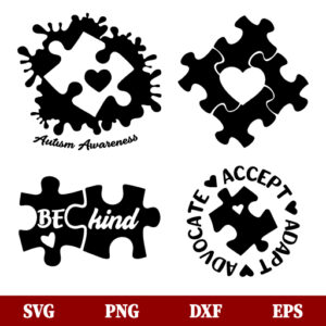Autism Heart Puzzle SVG