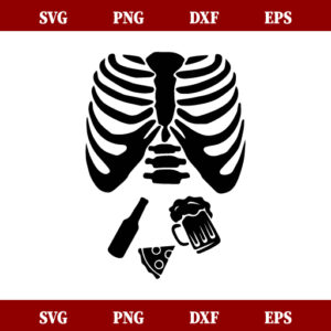Pregnant Skeleton SVG