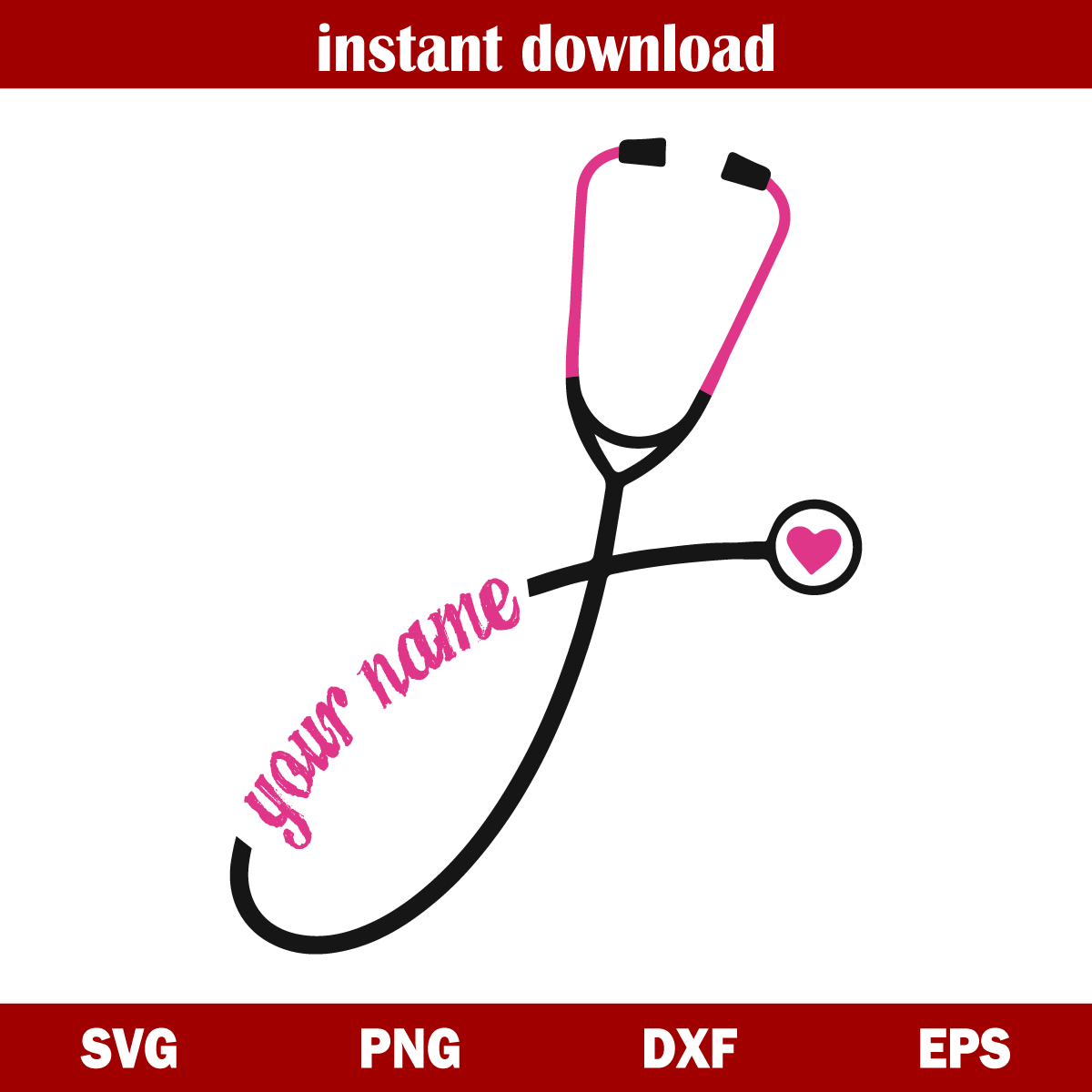 Custom Stethoscope SVG, Your Name Stethoscope SVG