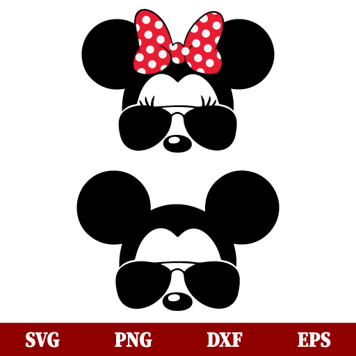 SVG Mickey Minnie Mouse Sunglasses SVG