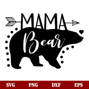 Mama Bear Heart And Arrow SVG