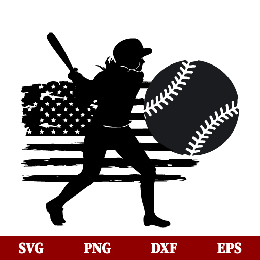 SVG Baseball Mom American Flag SVG